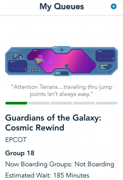 boarding groups Guardians of the Galaxy: Cosmic Rewind