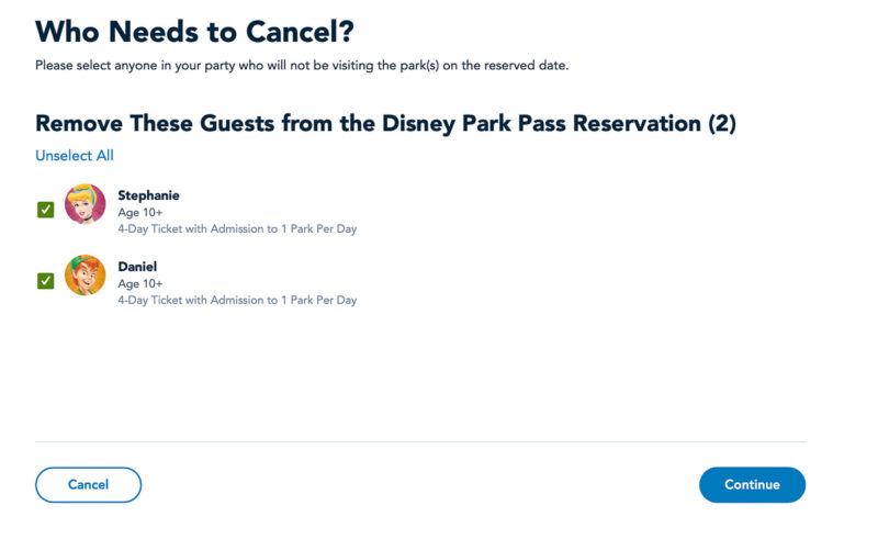 confirm park reservation cancellation