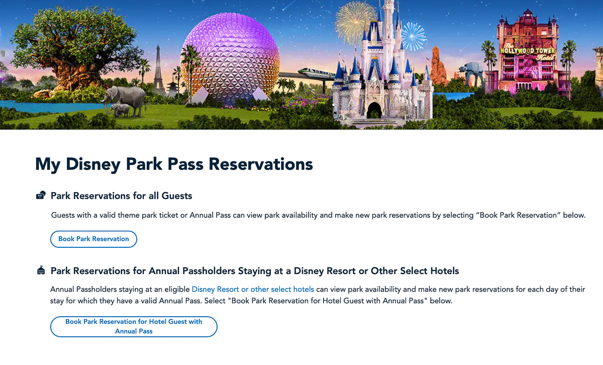 My Disney Park Reservations