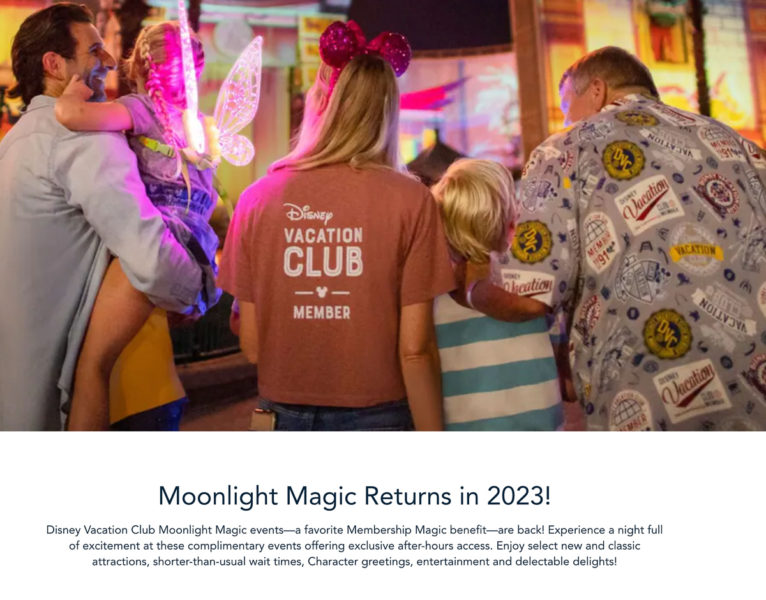 2023 Moonlight Magic Disney Vacation Club Event Dates and Best Tips