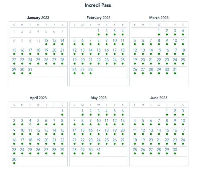 Disney World Annual Pass Park Reservation Availability Calendar