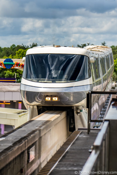 Disney World Monorail pulling into station
