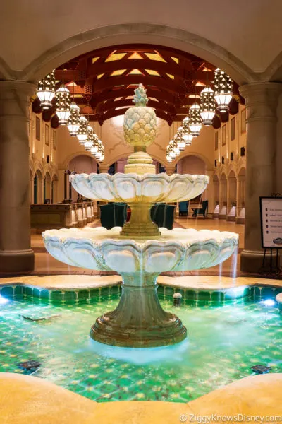 fountain inside the old lobby of Disney's Coronado Springs Resort