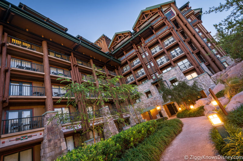 Disney's Wilderness Lodge outside the guest room building