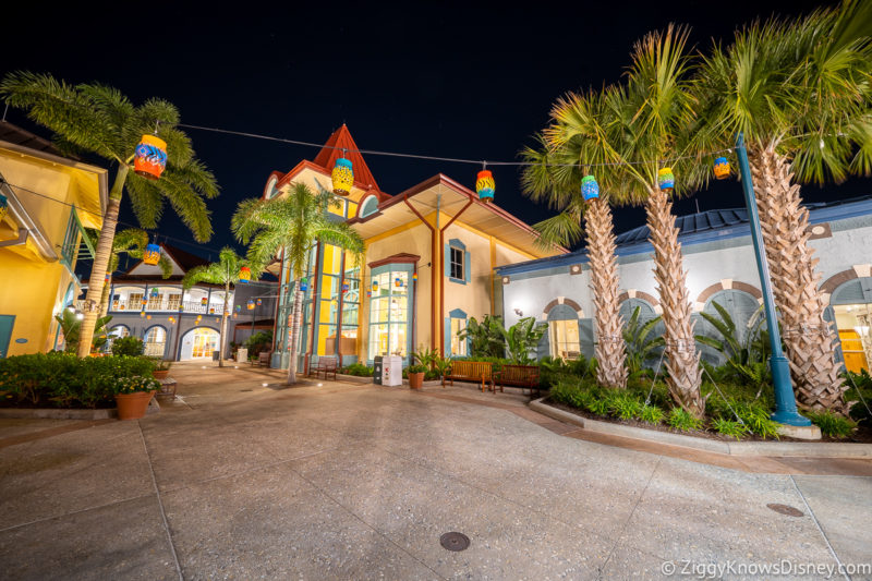 Disney's Caribbean Beach Club Resort at night