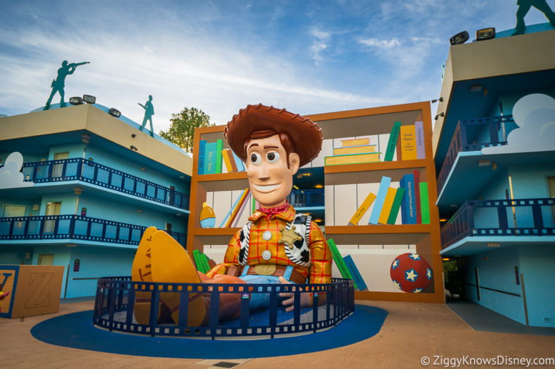 Woody statue at Disney's All-Star Movies Resort