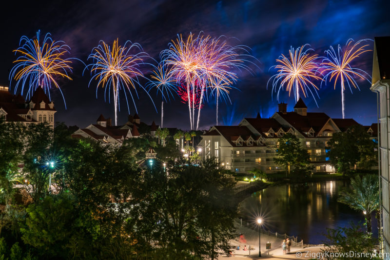 Fireworks over Disney's Grand Floridian Resort and Spa Villas
