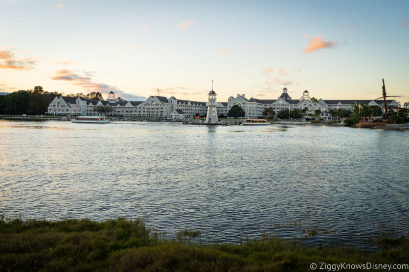 Disney's Yacht Club and Lighthouse across Crescent Lake