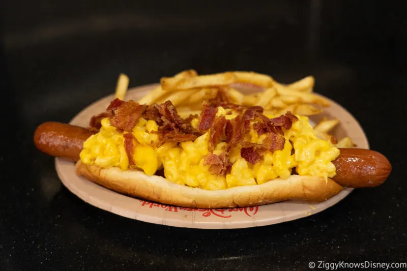 mac and cheese hot dog with bacon Disney's All-Star Movies Resort