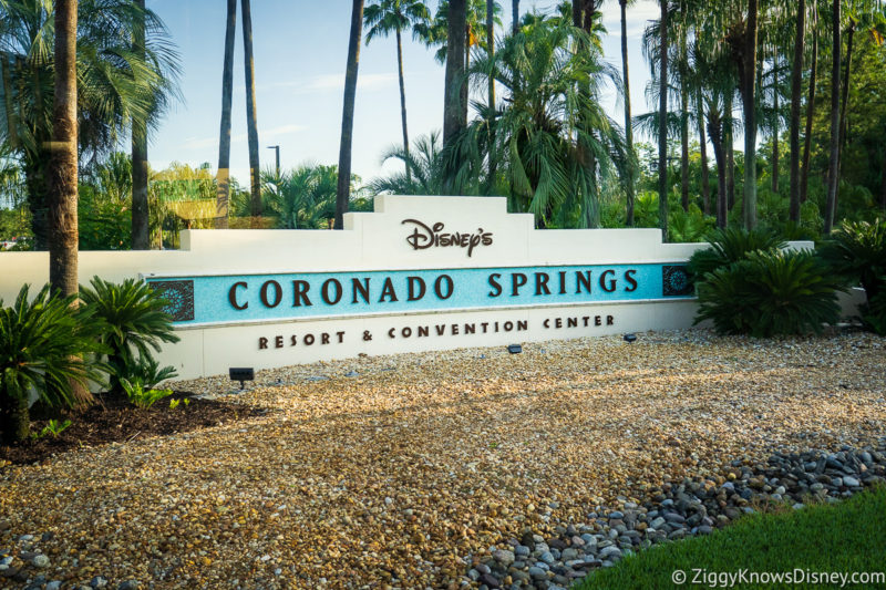 Disney's Cornado Springs Resort sign at the entrance from the road