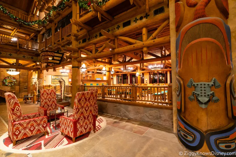 Lobby inside Disney's Wilderness Lodge