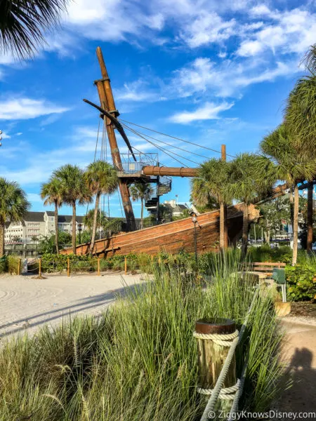 shipwreck water slide at Disney's Beach Club Resort and Yacht Club