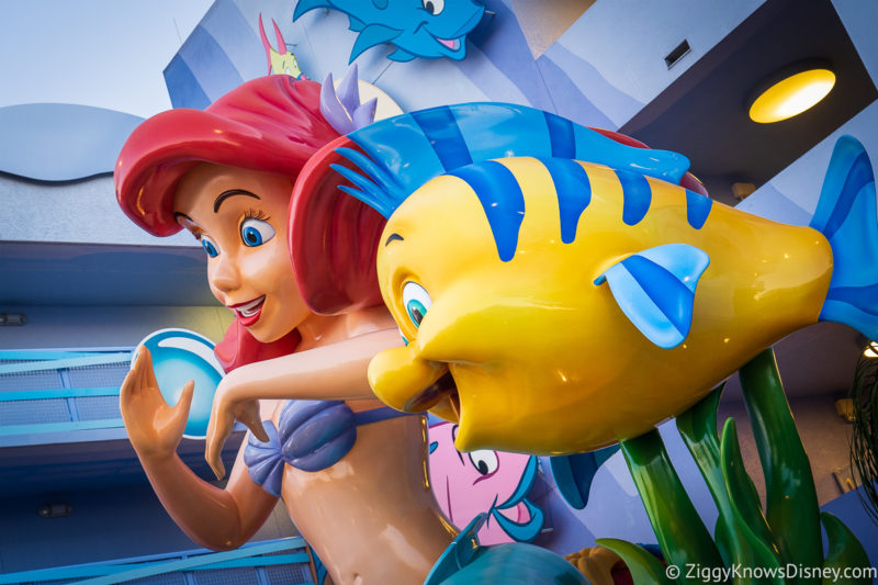 Ariel and Flounder in Little Mermaid area of Disney's Art of Animation Resort