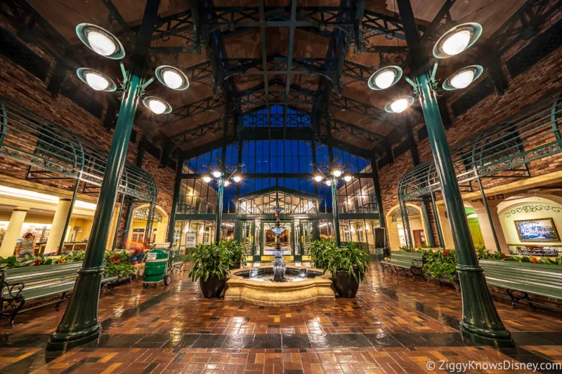 Disney's Port Orleans Resort French Quarter lobby at night