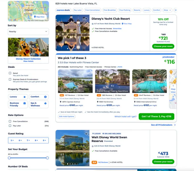 Using Priceline to book Disney World hotels