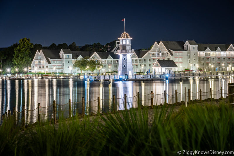 Looking at the lighthouse across the water Disney's Yacht Club Resort