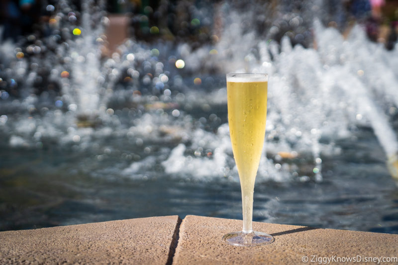 glass of champagne in France at EPCOT