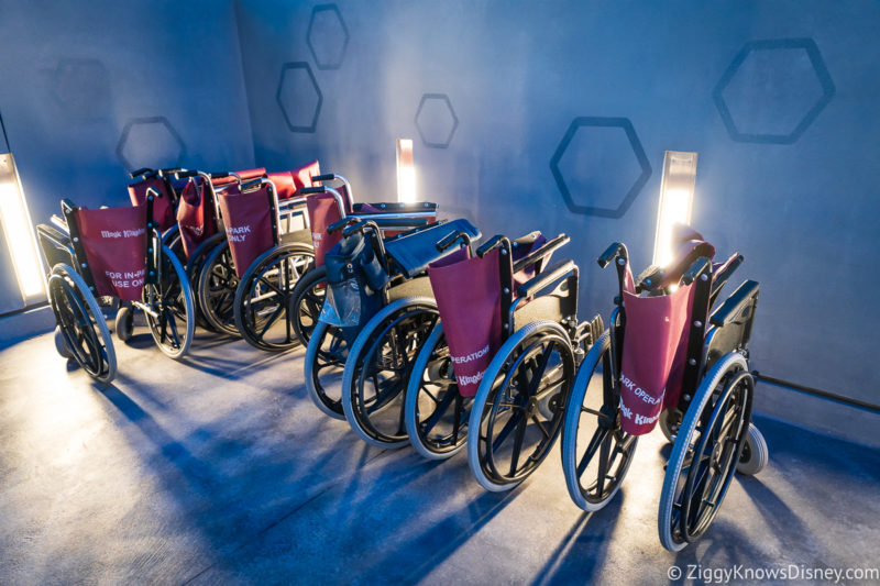 wheelchairs for loading guests onto TRON Lightcycle Run