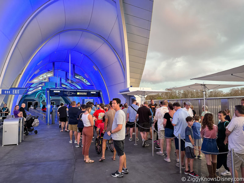 guests waiting outside TRON Lightcycle Run