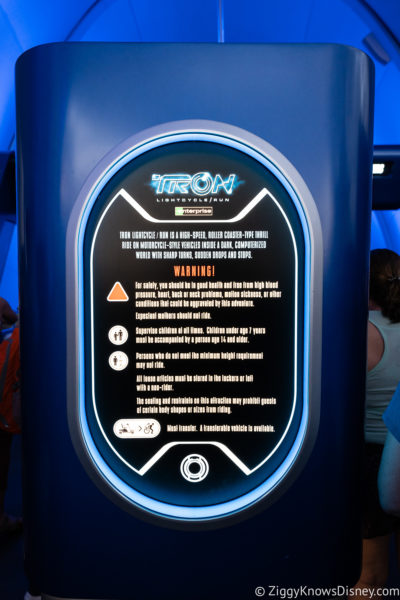 safety warning outside TRON Lightcycle Run