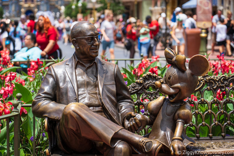 Roy Disney and Minnie Mouse statue Main Street U.S.A. Magic Kingdom