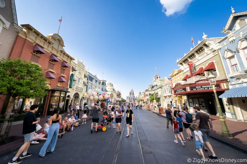 walking down Main Street U.S.A. Magic Kingdom