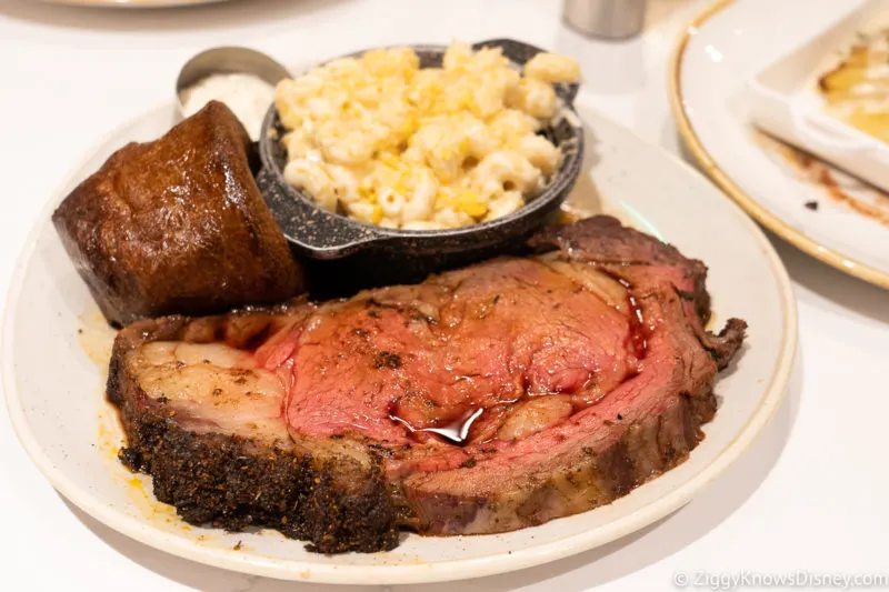 prime rib dinner at Steakhouse 71 Contemporary Resort