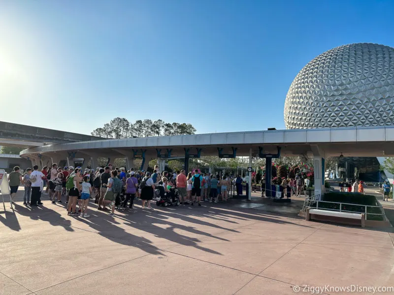 crowds at the EPCOT entrance