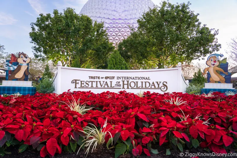 EPCOT Festival of the Holidays sign