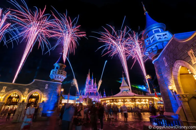 Happily Ever After Fireworks Magic Kingdom from behind the castle