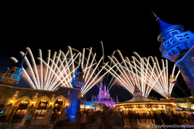 Happily Ever After Fireworks Magic Kingdom from behind the castle