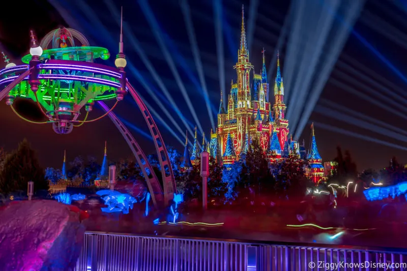 Happily Ever After Fireworks Magic Kingdom from Tomorrowland Bridge