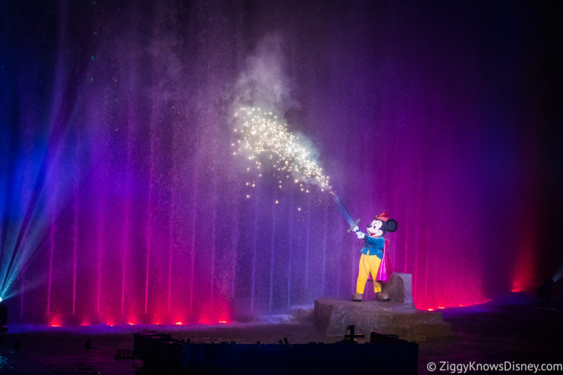 Mickey Mouse fireworks from Sword Fantasmic! show Hollywood Studios