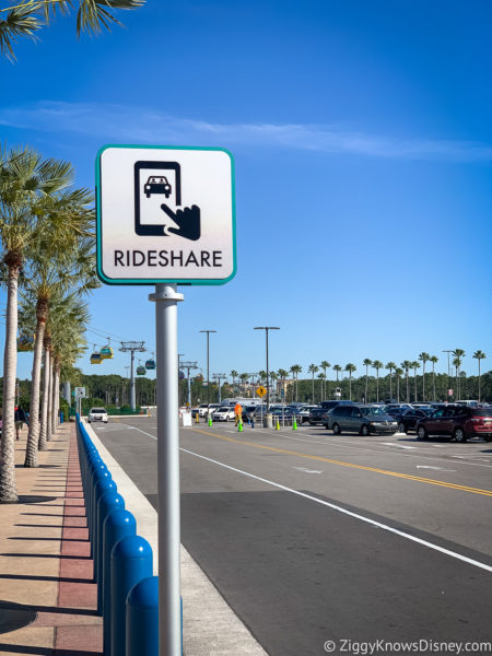 Ridesharing sign Hollywood Studios entrance