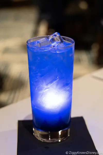 blue glowing cocktail Steakhouse 71