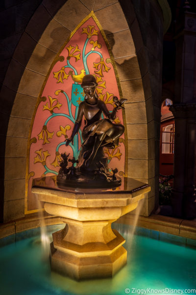 Cinderella fountain Magic Kingdom at night