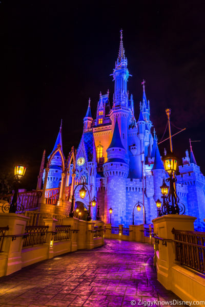 Cinderella Castle at night Magic Kingdom