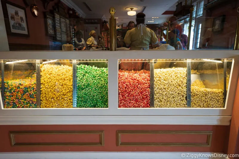 multi-colored popcorn Main Street Confectionery Magic Kingdom