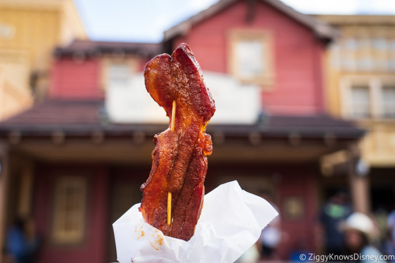 Bacon on a stick snack Frontierland Magic Kingdom