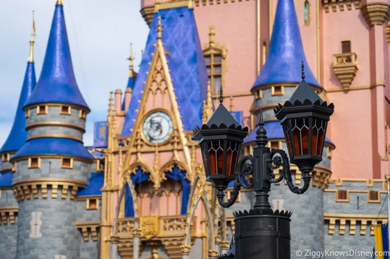 lamp in front of Cinderella Castle Magic Kingdom