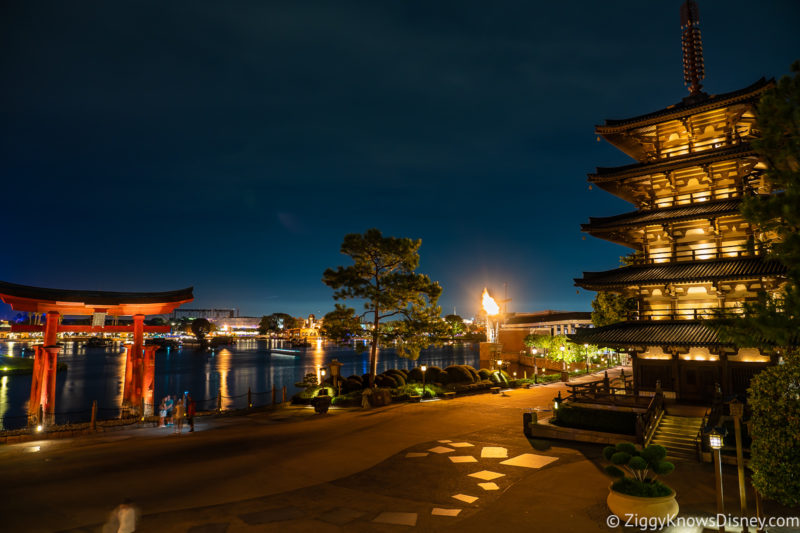 Japan pavilion EPCOT at night