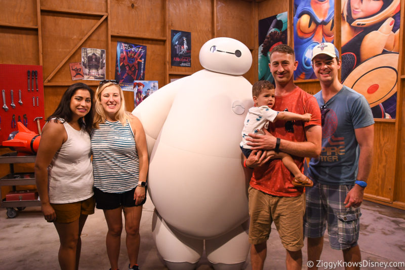 Baymax Character Meet in Disney World with baby toddler