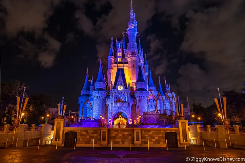 Cinderella Castle Magic Kingdom at night