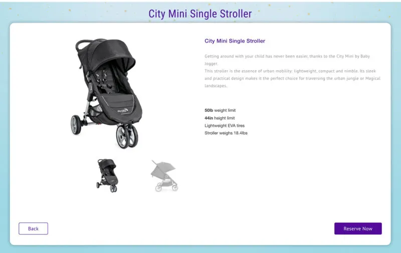 City Mini Single Stroller Magic Strollers Rentals