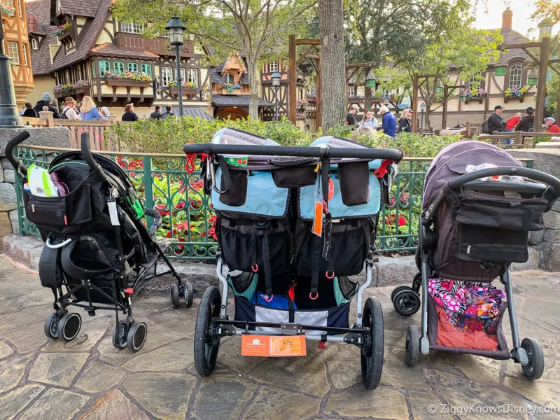 3 strollers in Disney World