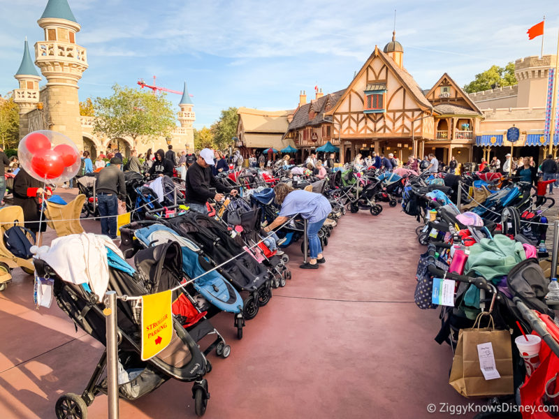 All strollers parked at Magic Kingdom