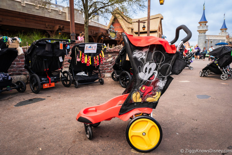 renting a Mickey Mouse stroller in Disney World
