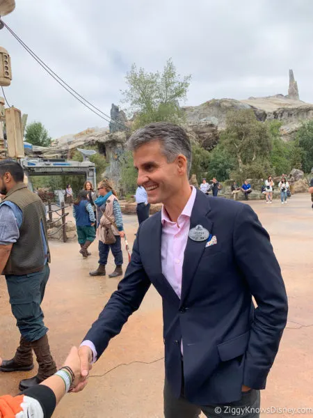 Josh D'Amaro greeting guests in Galaxy's Edge