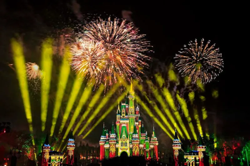 fireworks at Mickey's Very Merry Christmas Party