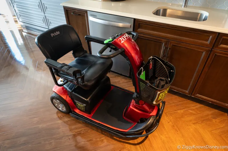 Scooter ECV parked in the resort hotel room